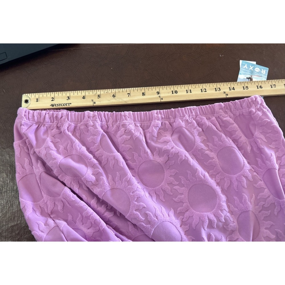 Roxy NEW LARGE Strapless Terry Large Romper Pink Lilac Beach Cover Up One Piece - Picture 5 of 16